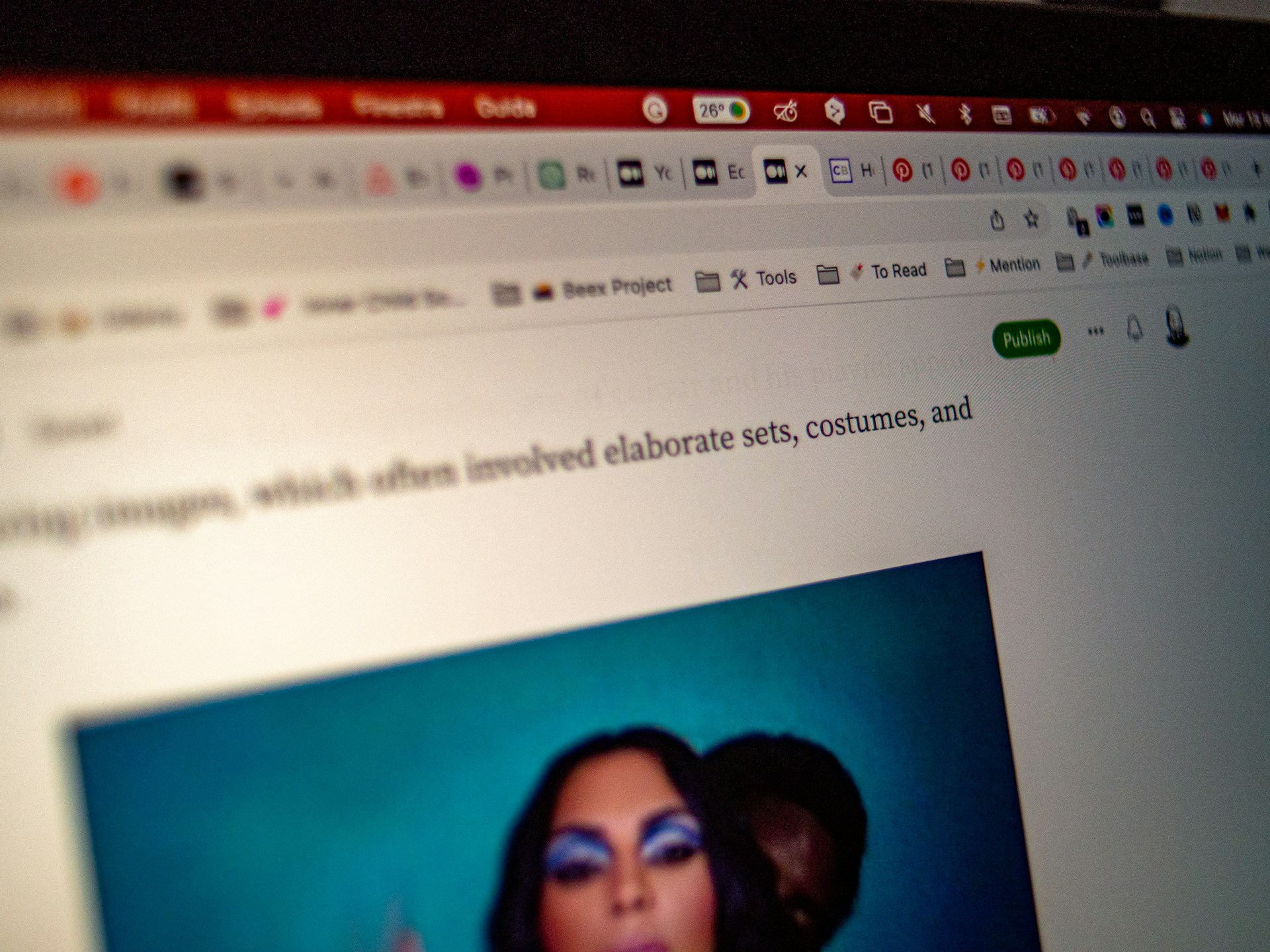 Blog page with text and a well-placed photo