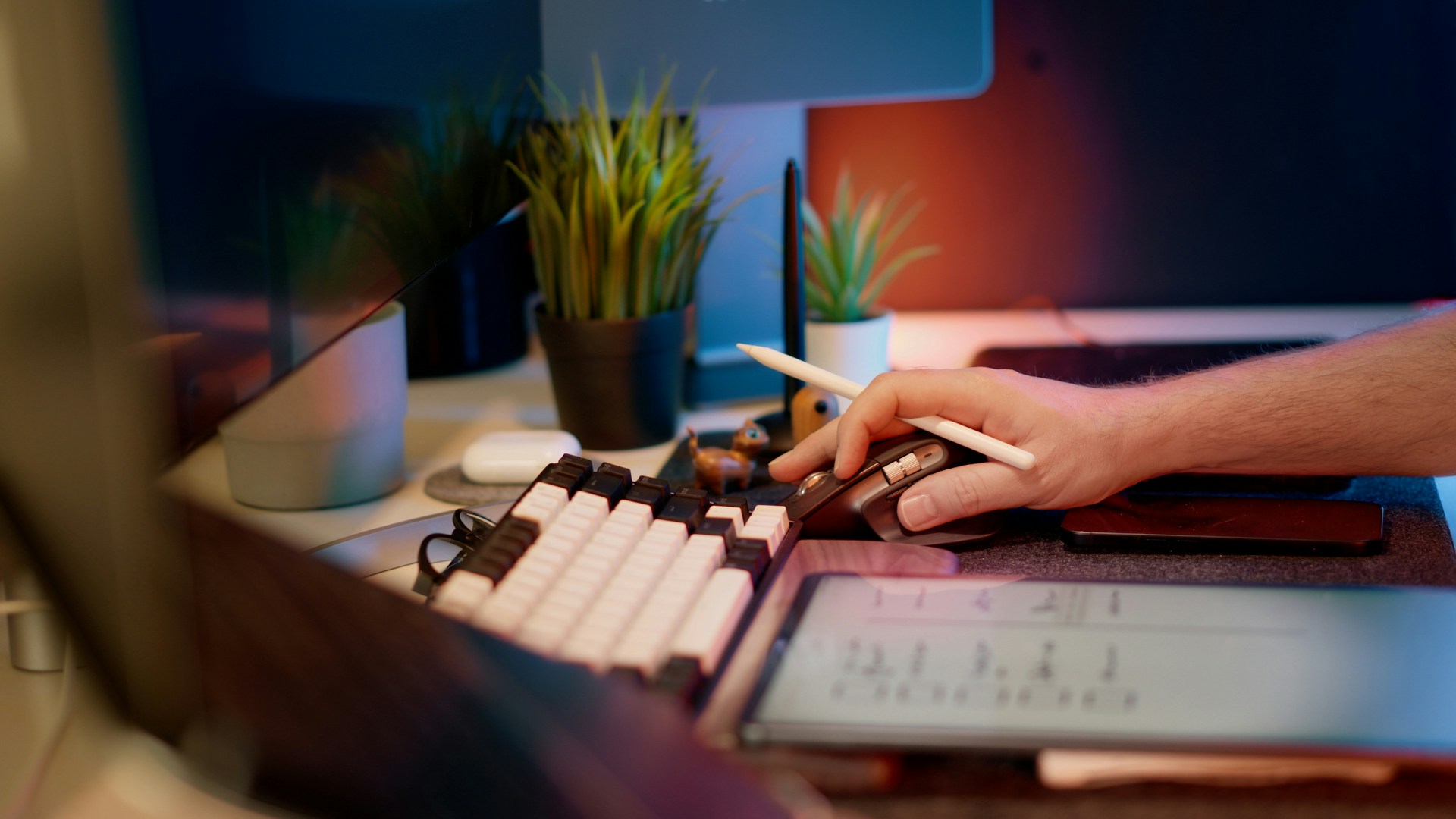 Person reviewing and editing a draft on screen